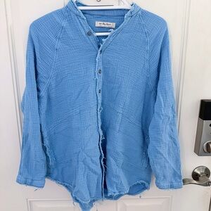 Free People We The Free Gauzy Tunic XS | All Aboard Blue Oversized